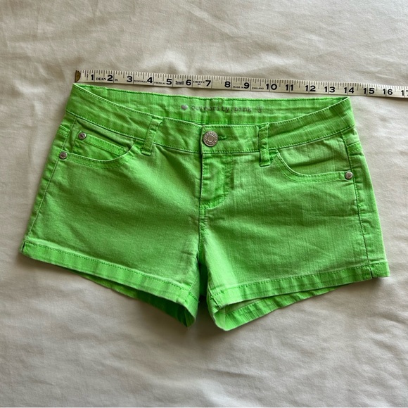 Celebrity Pink Lime Green Denim Short Shorts  Size 3 - Picture 6 of 9